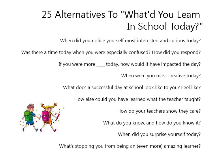 25 Alternatives To What'd You Learn In School Today?