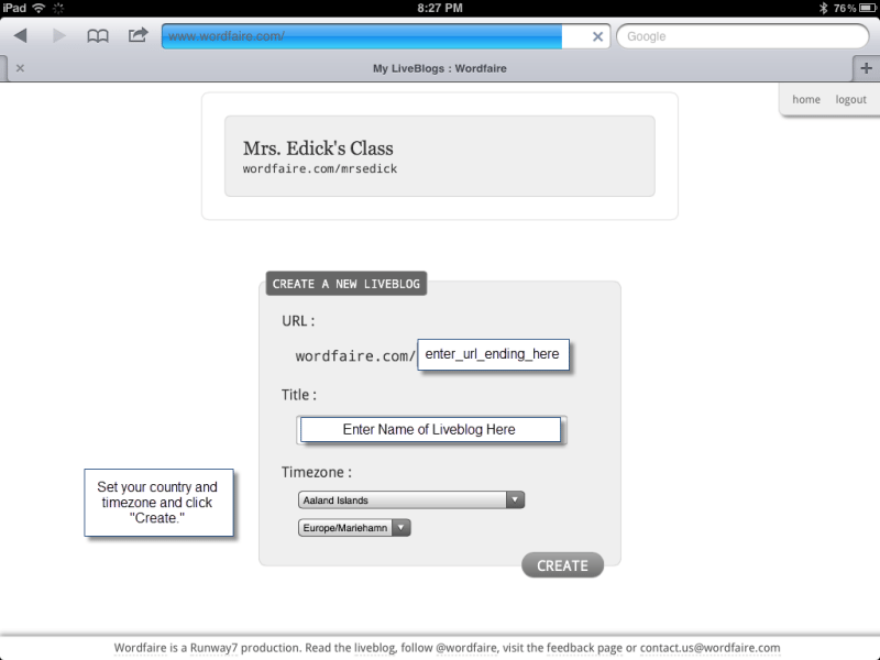 Wordfaire.com Home page
