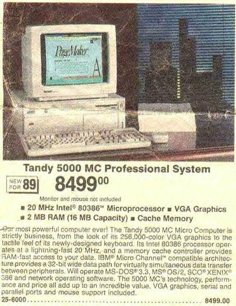 TandyAd1989 Radio Shack Ad From 1989 Shows Progress of Technology