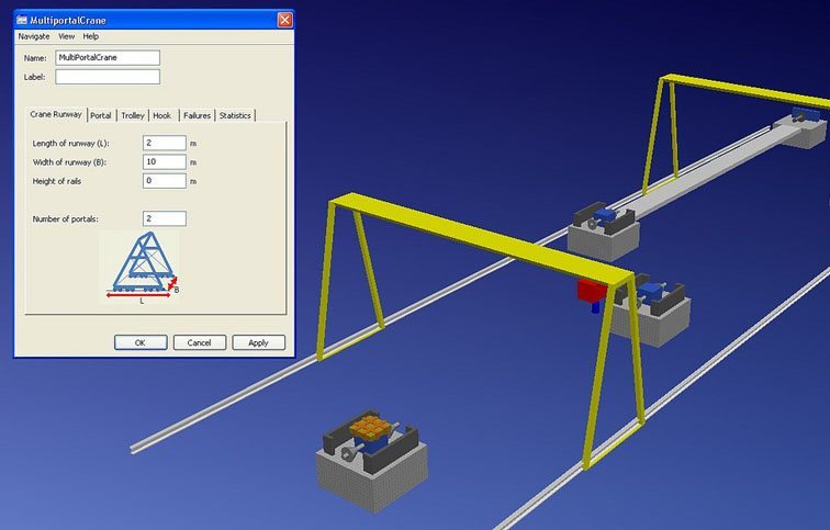 learning-simulation-physics multiportal crane