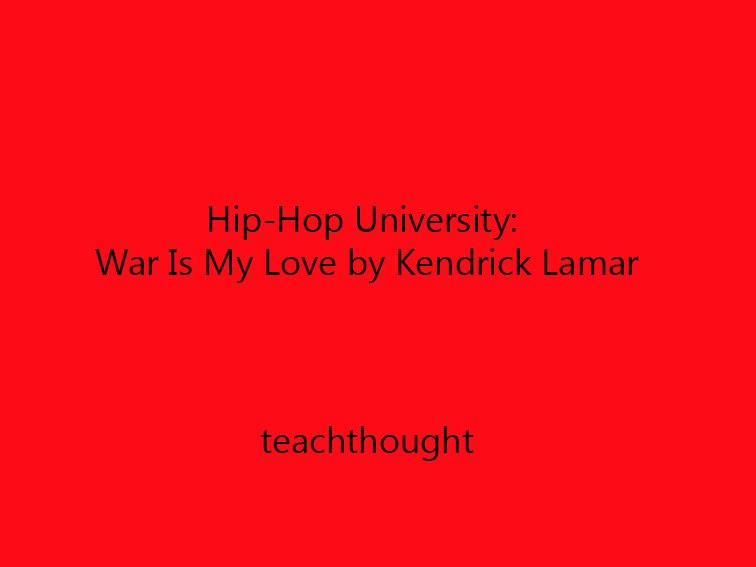 war is love by kendrick lamar