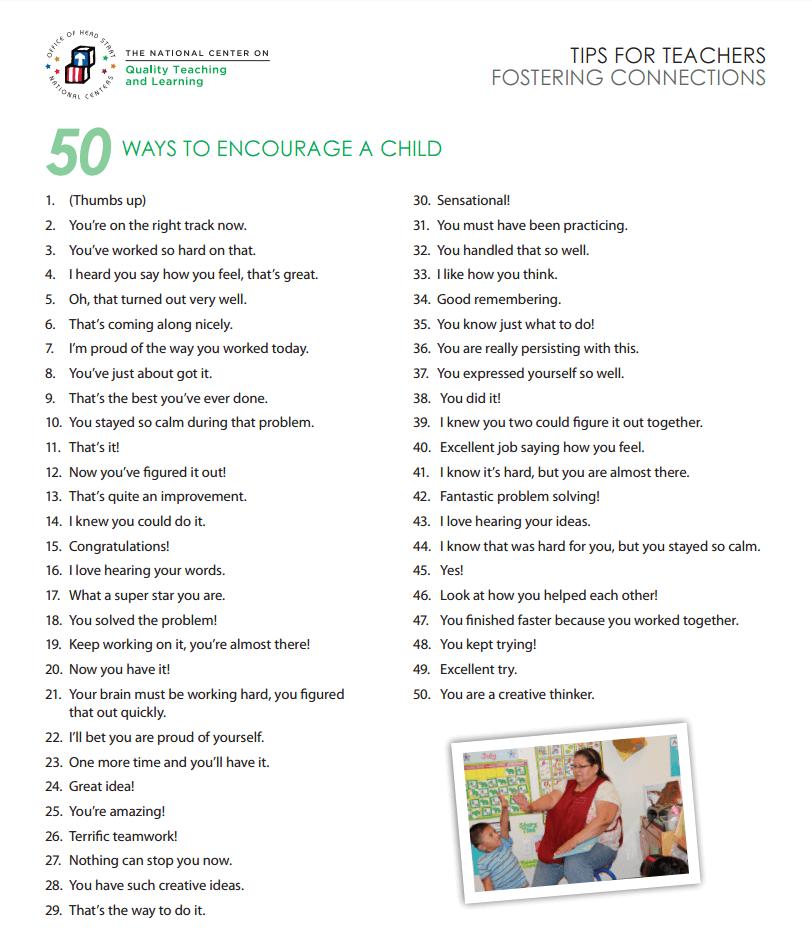 50 Things You Can Say To Encourage A Child