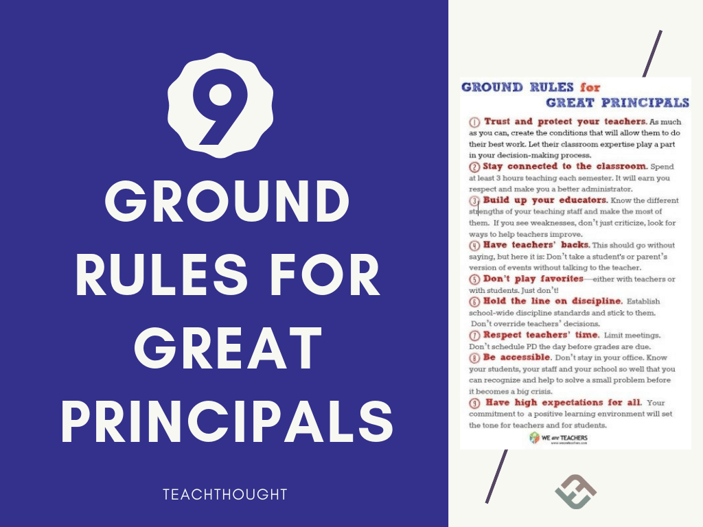 9 ground rules for great principals