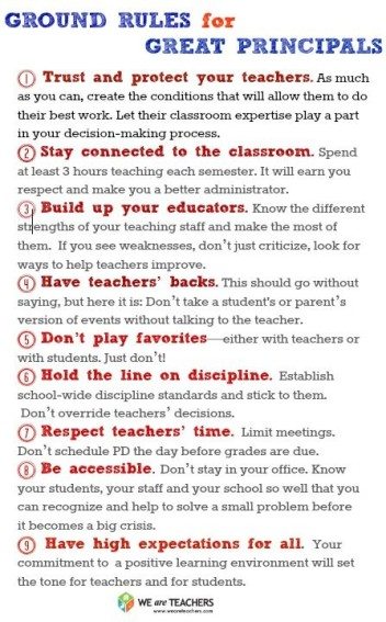 9 Ground Rules For Great Principals