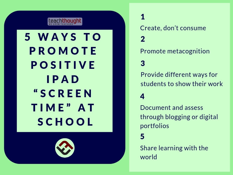 5 Ways To Promote Positive iPad “Screen Time” At School
