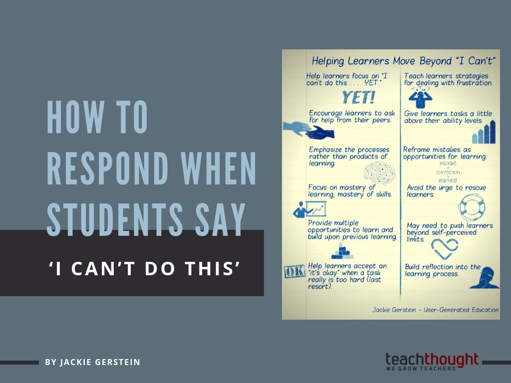 how to respond when students say 'I can't do this'