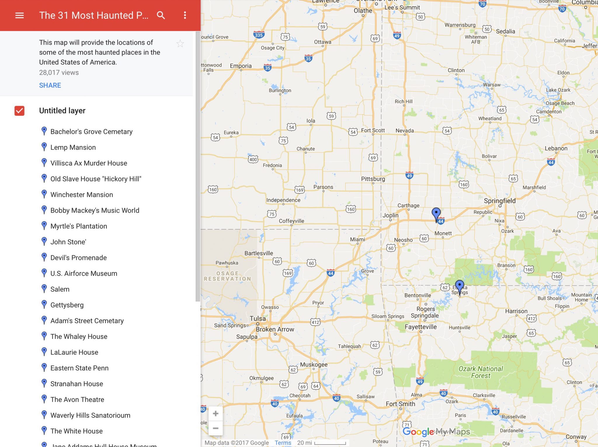 haunted house map