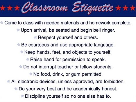 classroom etiquette