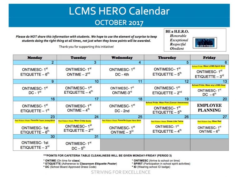 LCMS HERO calendar