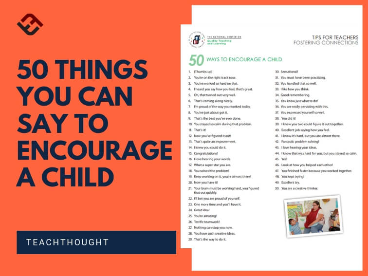 things you can say to encourage a child