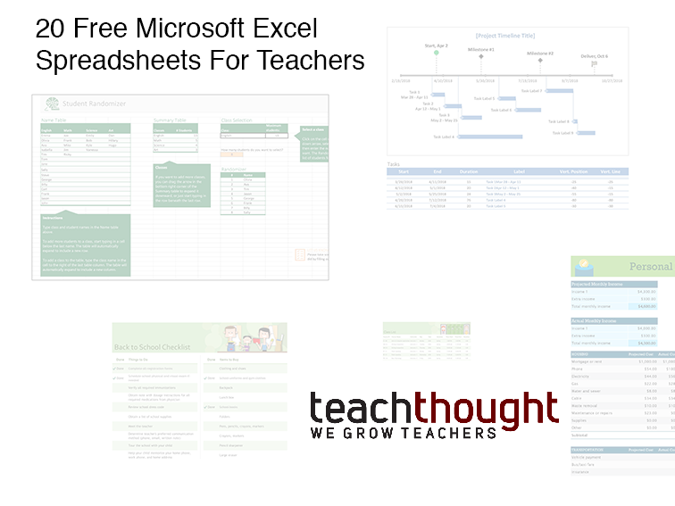 20 free Microsoft Excel spreadsheets for teachers