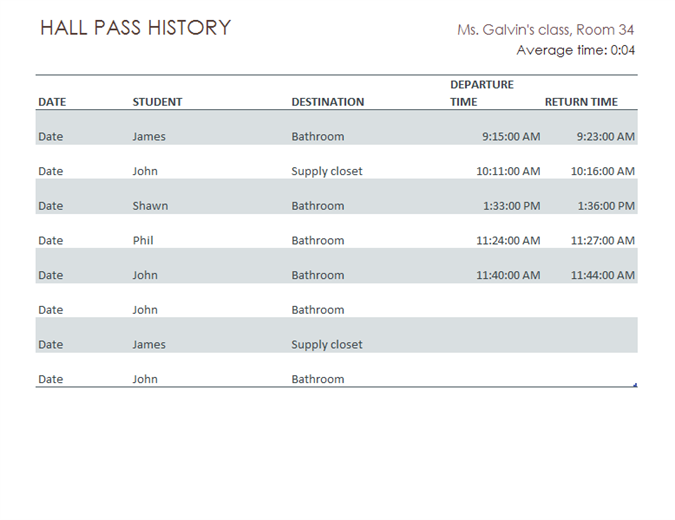 hall pass history