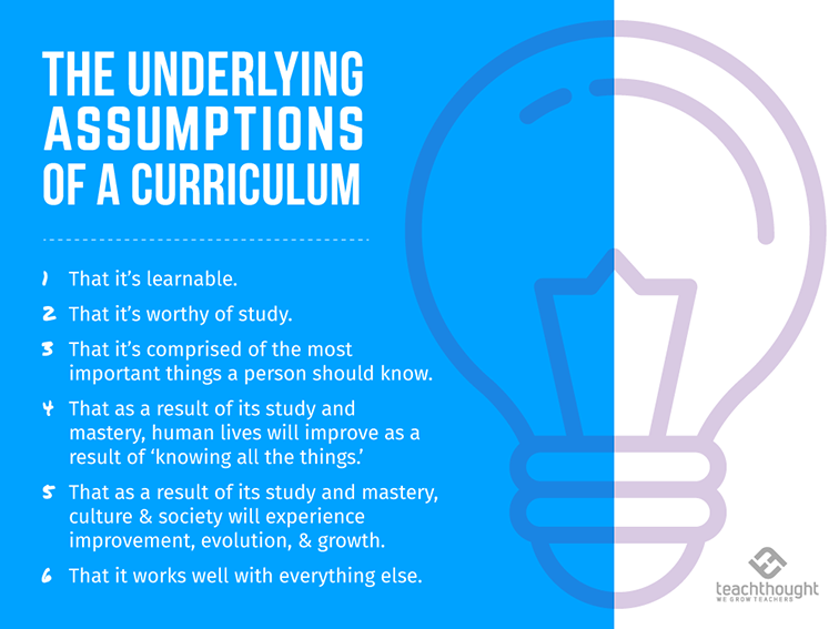 the underlying assumptions of a curriculum