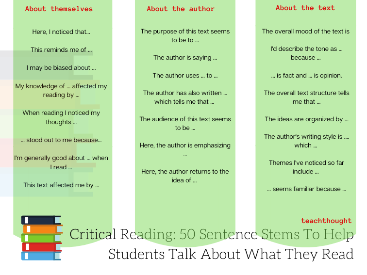 sentence stems for reading