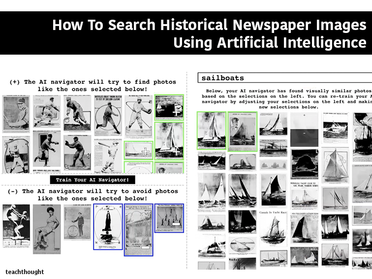 screenshot of how to search for newspaper images using AI