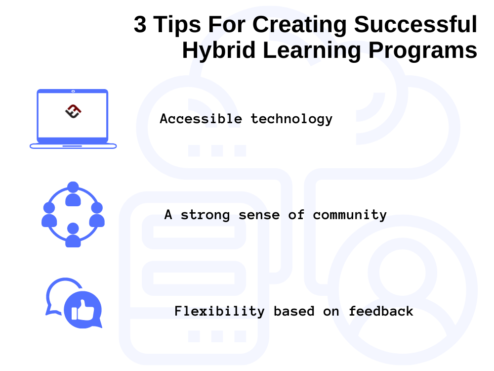 image providing tips for hybrid learning programs in schools