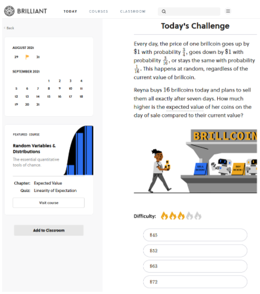 image of "Today's Challenge" on Brilliant new tool for STEM
