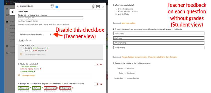 delaying the grade BookWidgets