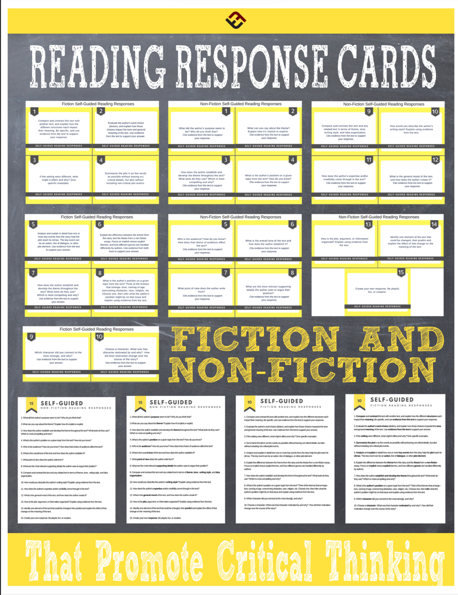 Reading Response Cards