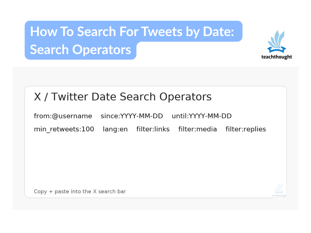 X Advanced Search with date range fields in light mode